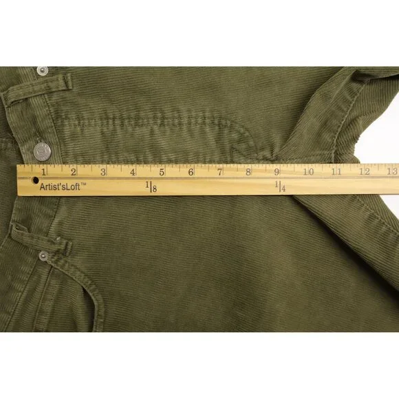 Armani Jeans Men's Simin T Vintage Corduroy Straight Leg Jeans Green Sz 33X33 - Picture 6 of 15